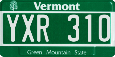 VT license plate YXR310