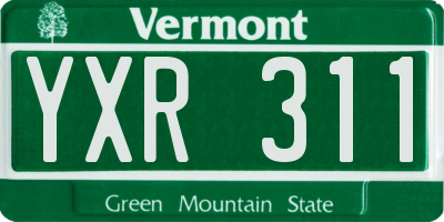VT license plate YXR311