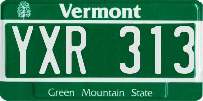 VT license plate YXR313