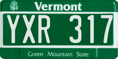 VT license plate YXR317