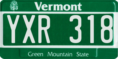 VT license plate YXR318