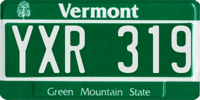 VT license plate YXR319