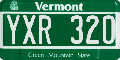VT license plate YXR320