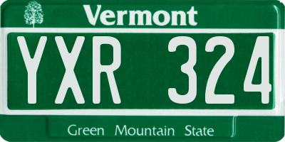 VT license plate YXR324