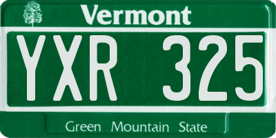 VT license plate YXR325