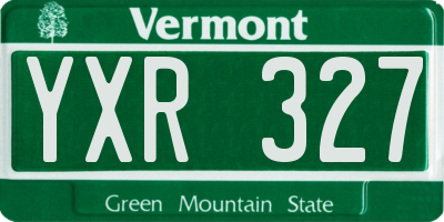 VT license plate YXR327