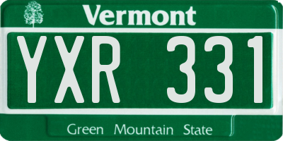 VT license plate YXR331