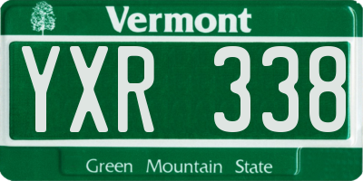 VT license plate YXR338