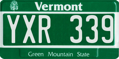 VT license plate YXR339