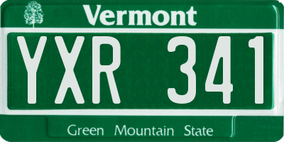 VT license plate YXR341