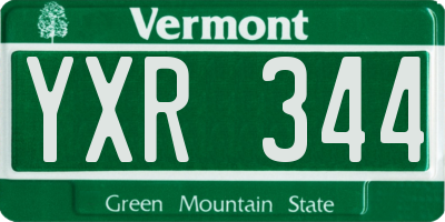 VT license plate YXR344