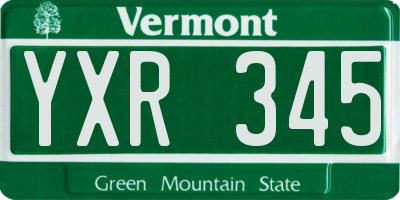 VT license plate YXR345