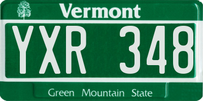 VT license plate YXR348