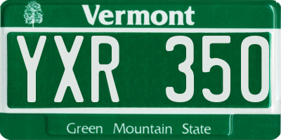 VT license plate YXR350