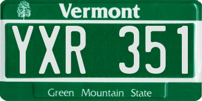 VT license plate YXR351