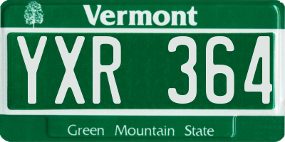 VT license plate YXR364