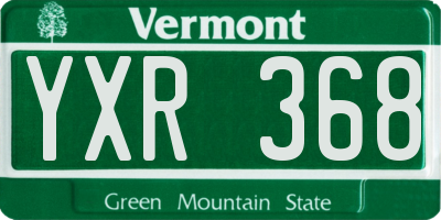 VT license plate YXR368
