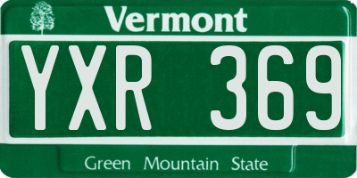 VT license plate YXR369