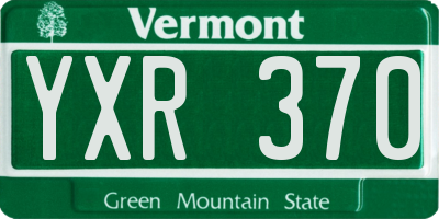 VT license plate YXR370