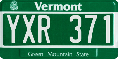 VT license plate YXR371