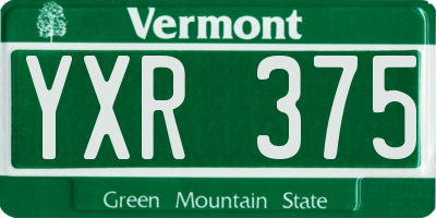 VT license plate YXR375
