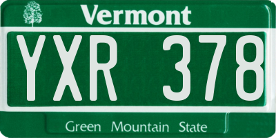 VT license plate YXR378