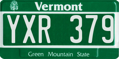 VT license plate YXR379