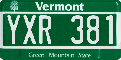 VT license plate YXR381