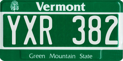 VT license plate YXR382
