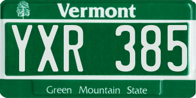 VT license plate YXR385