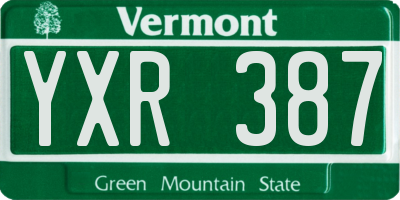 VT license plate YXR387