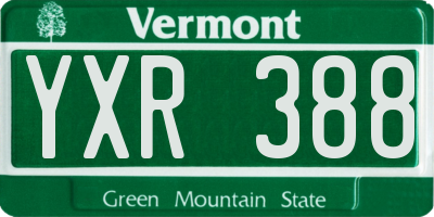 VT license plate YXR388