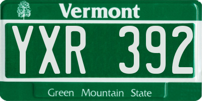 VT license plate YXR392