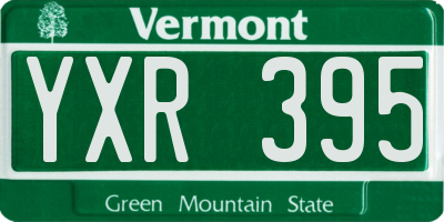 VT license plate YXR395