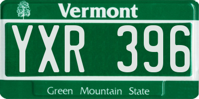 VT license plate YXR396