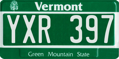 VT license plate YXR397