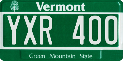VT license plate YXR400