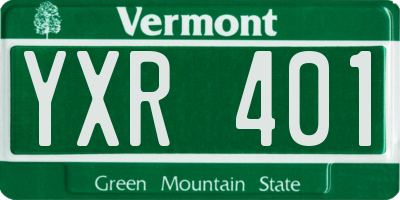 VT license plate YXR401