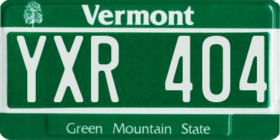 VT license plate YXR404