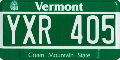 VT license plate YXR405