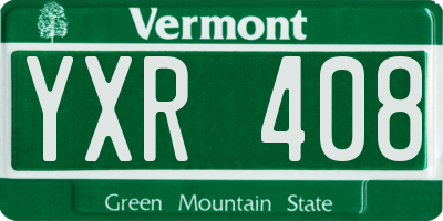 VT license plate YXR408