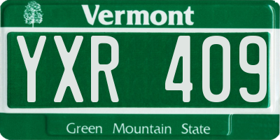 VT license plate YXR409
