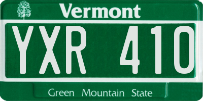 VT license plate YXR410