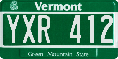 VT license plate YXR412