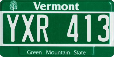 VT license plate YXR413