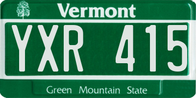 VT license plate YXR415