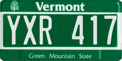 VT license plate YXR417