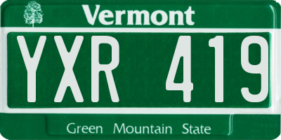 VT license plate YXR419