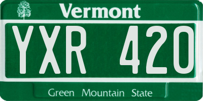 VT license plate YXR420