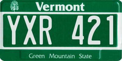 VT license plate YXR421